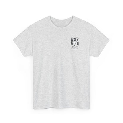 Walk By Faith T‑Shirt — Inspirational Christian Tee with Mountain Design (2 Corinthians 5:7)