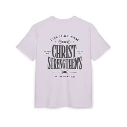 Christ Strengthens Oversized Tee — Philippians 4:13