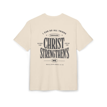 Christ Strengthens Oversized Tee — Philippians 4:13